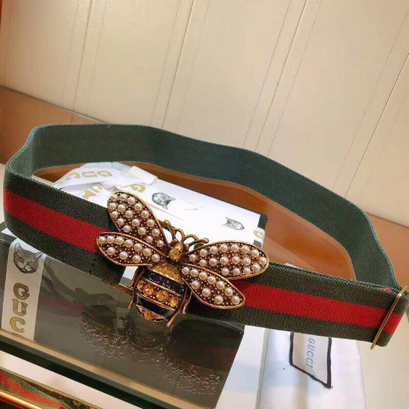G*u*i web belt with bee( green and red web)