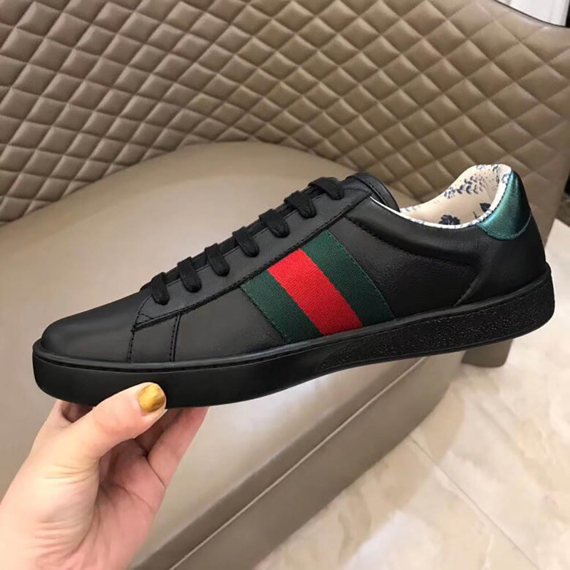 g*u*i ace sneaker with G*u*iy print in black