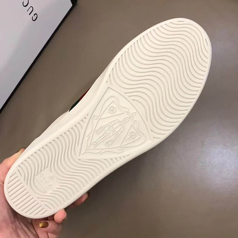 g*u*i ace sneaker with G*u*iy print in white