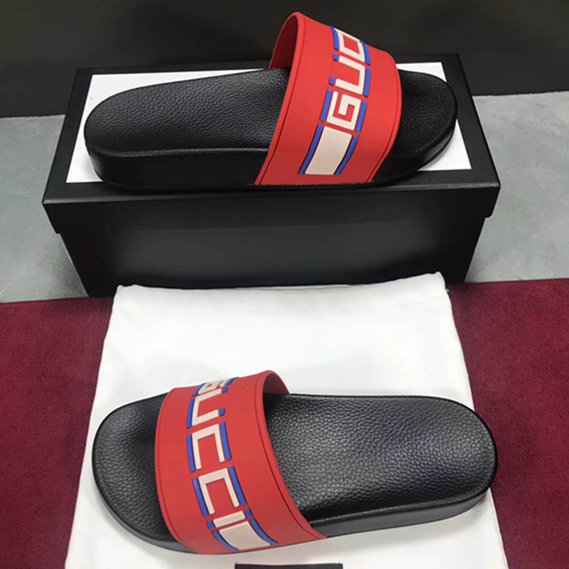G*u*i stripe rubber slide sandal(red)