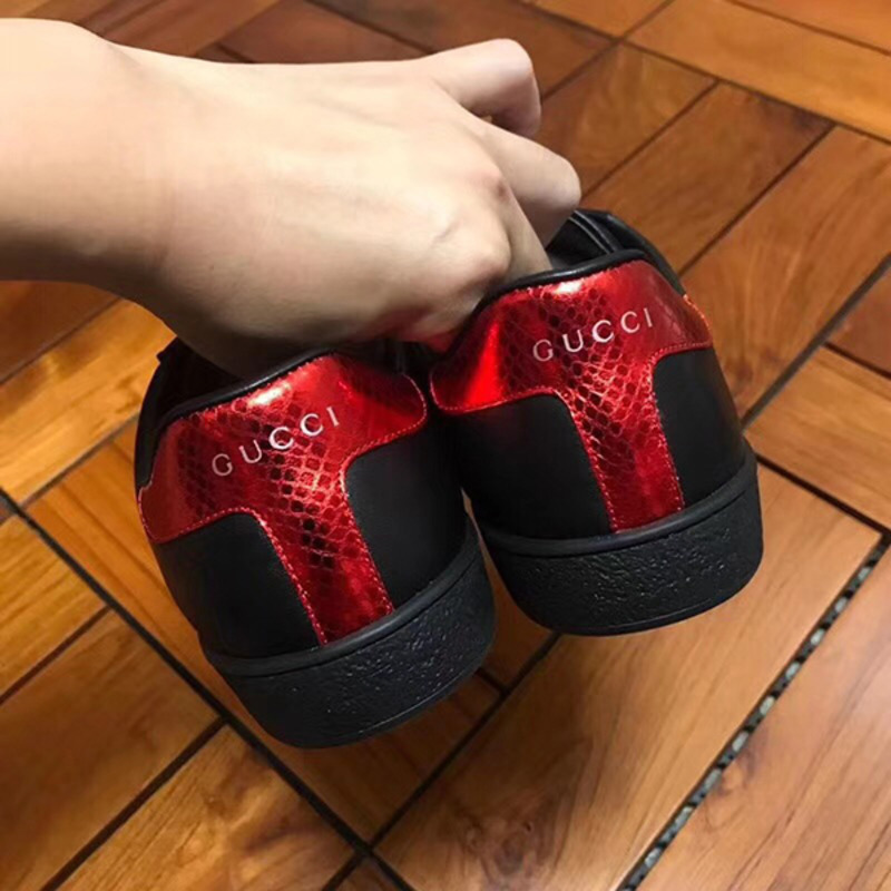 G*u*i ace black leather sneaker