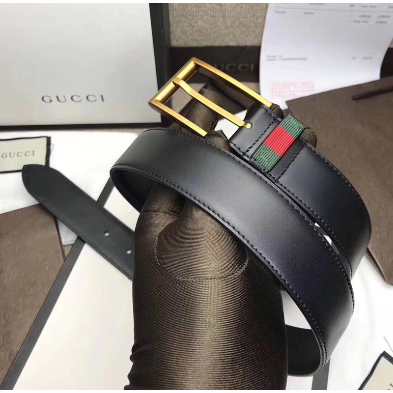 G*u*i leather belt with web