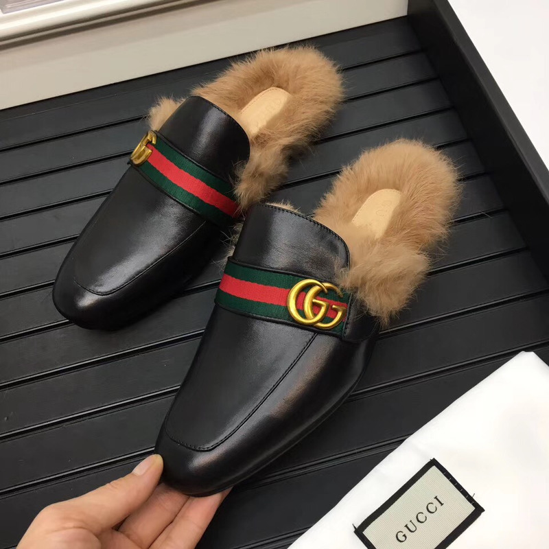 G*u*i fur loafers