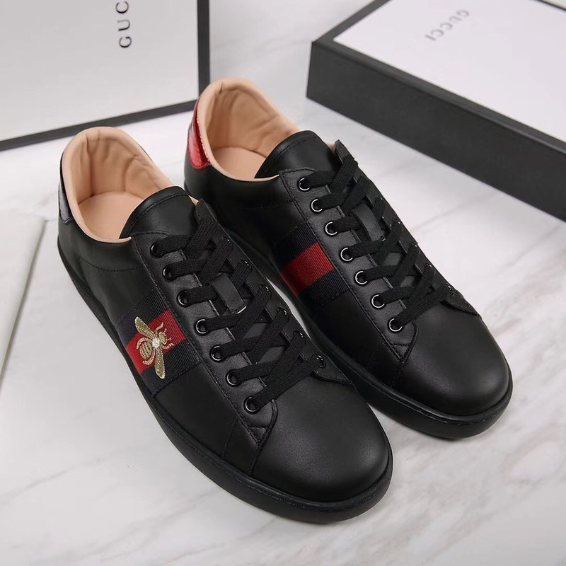 G*u*i black bee embroidered sneakers