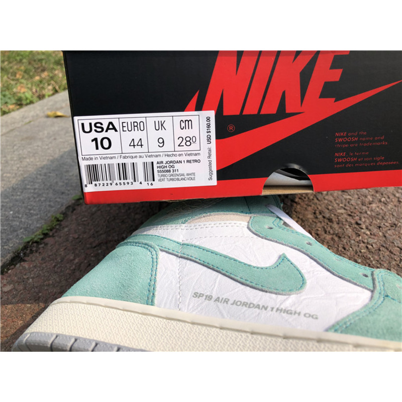 Air Jordan 1"Turbo Green"555088 311 Sneakers Men Women