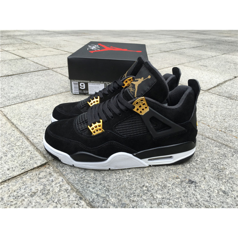 Air Jordan 4"Black Suede"308497 032 Sneakers Men