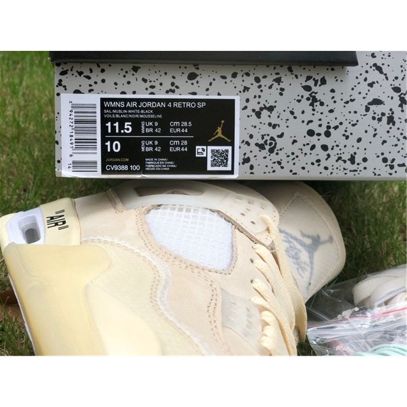 OFF White x Air Jordan 4 RETRO SP CV9388 100 Sneakers Men Women