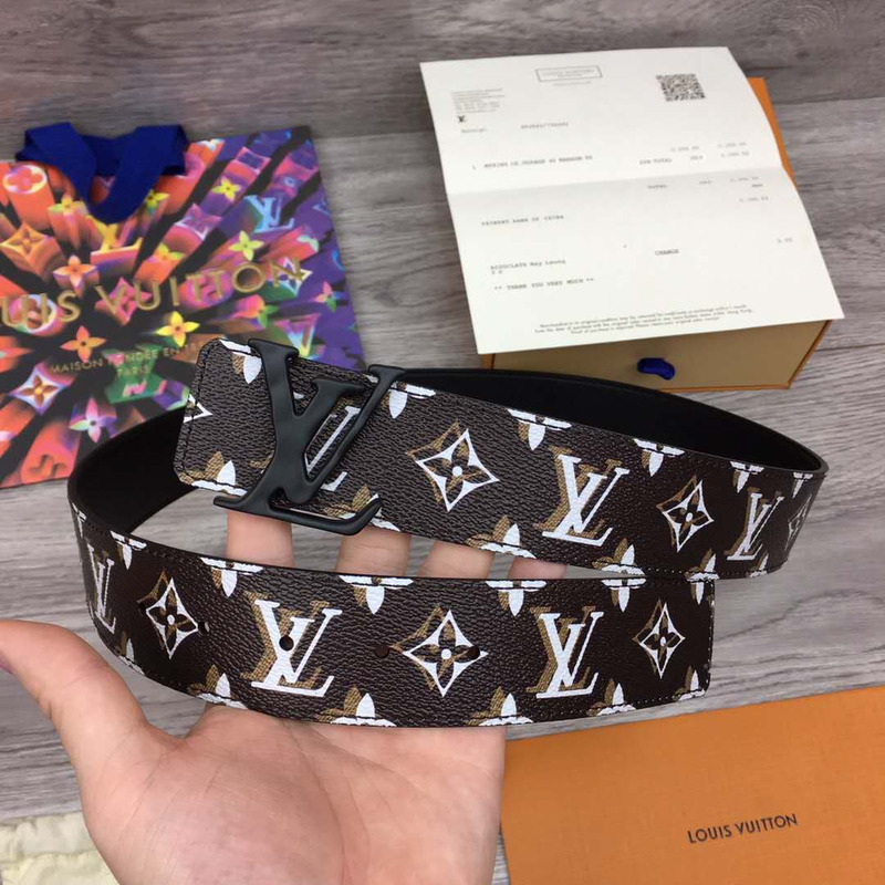 l**is V*t*n monogram belt (black buckle)