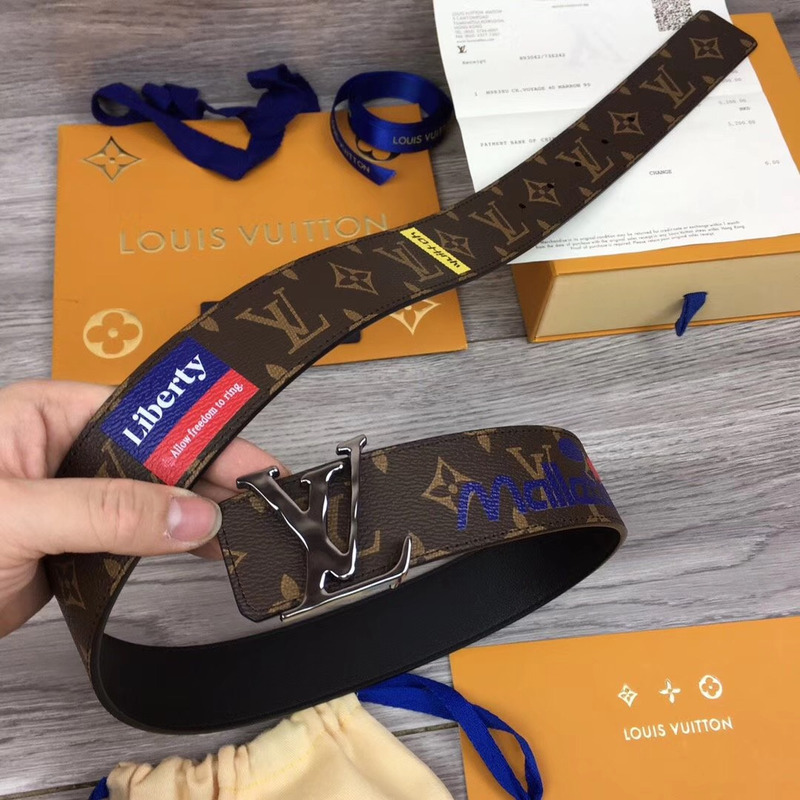 l**is V*t*n initiales 40mm belt in brown
