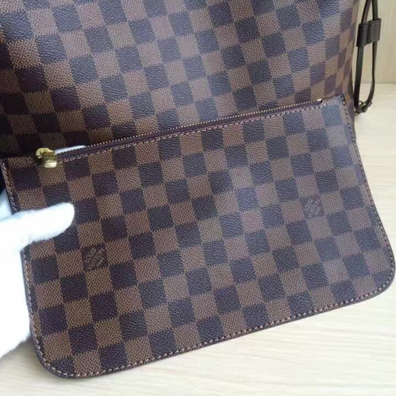 l**is V*t*n neverfull damier ebene mm cerise lining