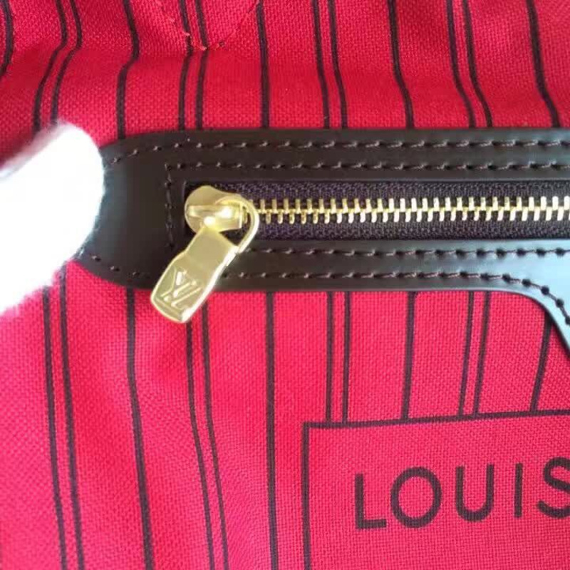 l**is V*t*n neverfull damier ebene mm cerise lining