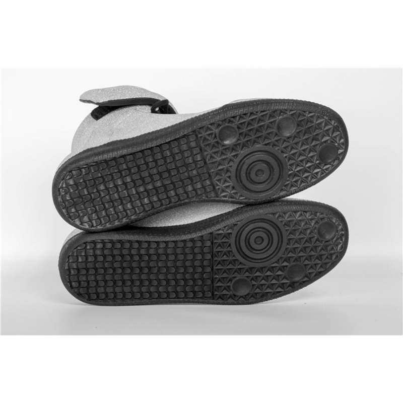 limited version ma*s*n Ma*i*la silver future leather high-top sneakers with black outsole