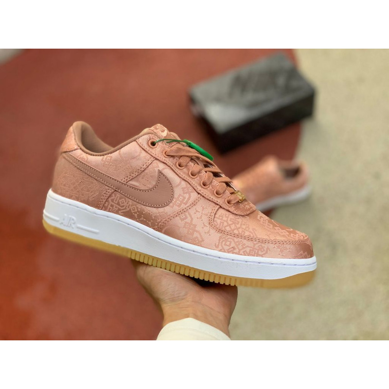 CLOT x Nike Air Force 1 Rose Gold Pink Silk CJ5290 600 Sneakers men women
