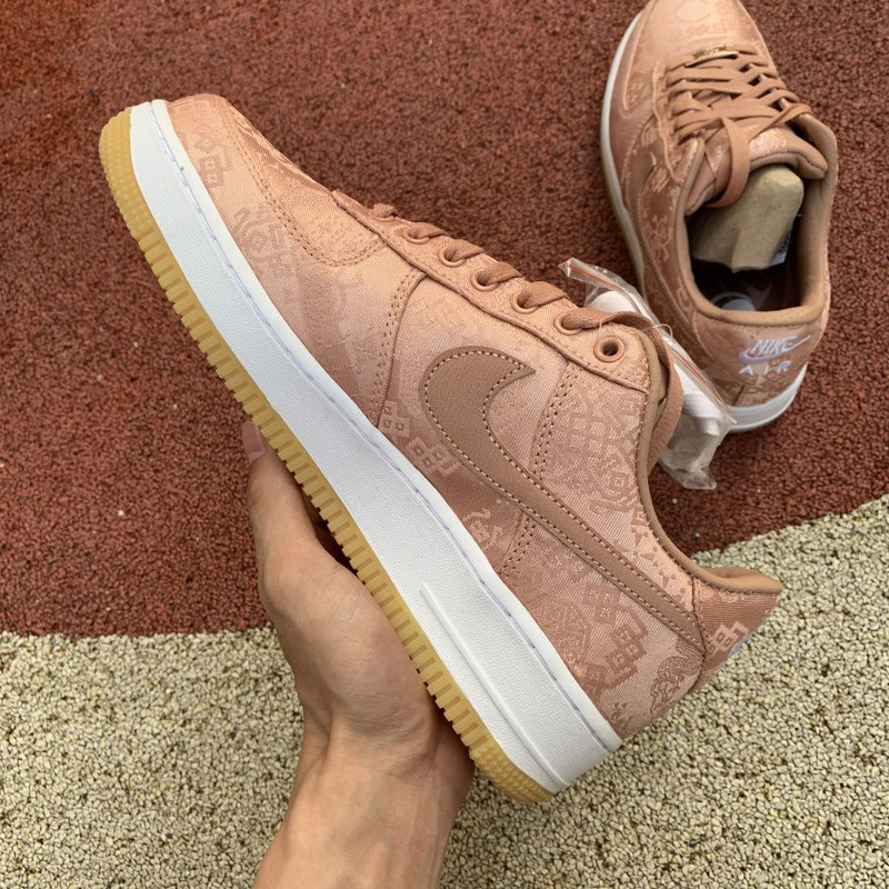 CLOT x Nike Air Force 1 Rose Gold Pink Silk CJ5290 600 Sneakers men women