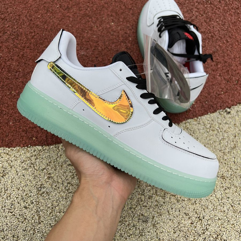 Nike Air Force 1 White Green Silver Hook Change Hook DH7341 100 Sneakers men women