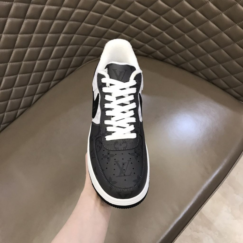 l**is V*t*n x nike air force 1 black white sneakers man woman