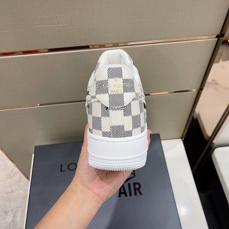 l**is V*t*n x nike air force 1 white checkerboard sneaker man woman