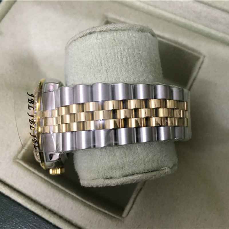 high quality rolex datejust stainless steel and jubille bracelet champagne Di*m*nd dial full Di*m*nd bezel watch