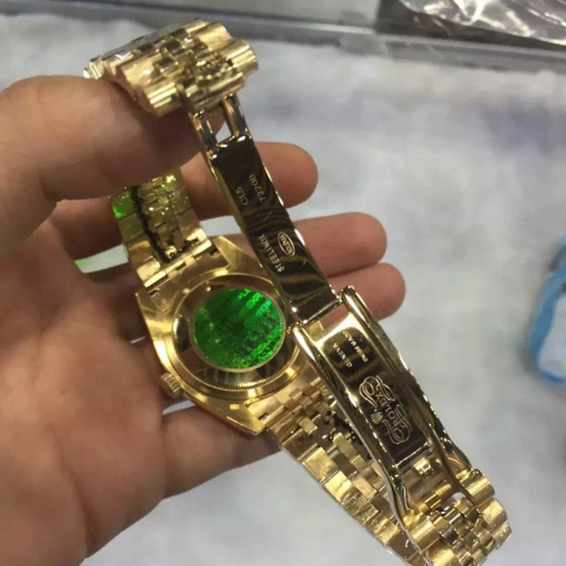 high quality rolex datejust president band champagne Di*m*nd dial swiss watch